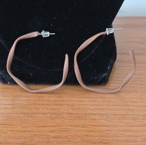 Brown Twisted Hoop Earrings